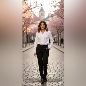 Gorsuch Elegant White Ruffled Women's Top size 36